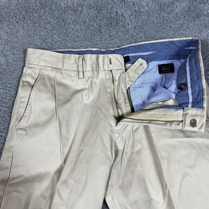 J Crew Bowery Slim Chino Pants Mens 32x32 Khaki Beige Excellent Flat Front